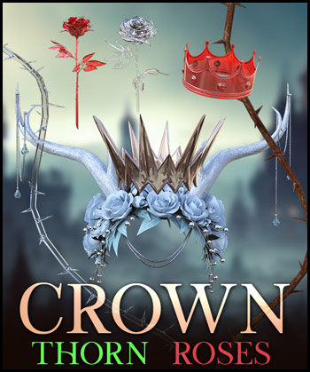 (image for) Crown,Thorns, Roses, Glass PNG