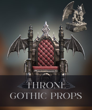 (image for) Gothic Throne & Props PNG