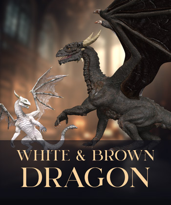 (image for) White & Brown Dragon PNG