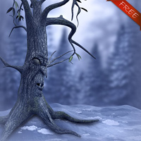 (image for) Scary Winter tree Freebie